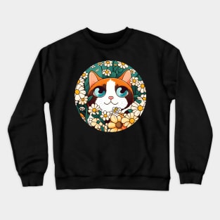 Fancy And Fine Flowered Cat Garden Design - Love Cats Crewneck Sweatshirt